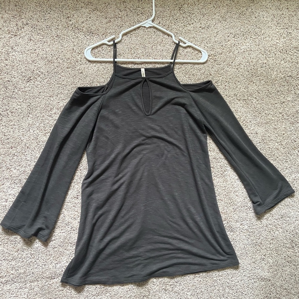 Grey Open Shoulder Dress